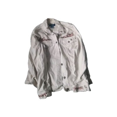 Denim&Co Mens Jacket Color Beige Size Large Buttons Cozy Comfort Casual Beads-image