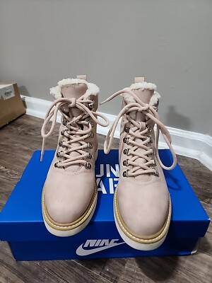 ALDO Soft Pink Fur Lined Lace Up Boots Sz 6 Warm Cozy Comfort Calf High Flat-image