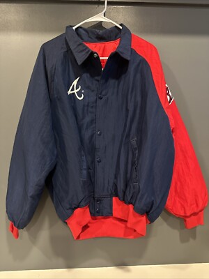 Atlanta Braves Starter Diamond Collection MLB Jacket Size L Large Vintage Wind-image