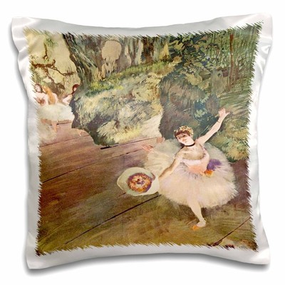 3dRose Edgar Degas Painting Take A Bow Of Ballerinas 16x16 inch Pillow Case-image