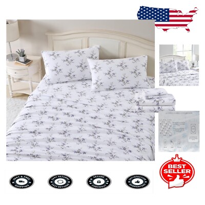 Elegant King Cotton Flannel Sheet Set - 100% Cozy Comfort for Any Season-image