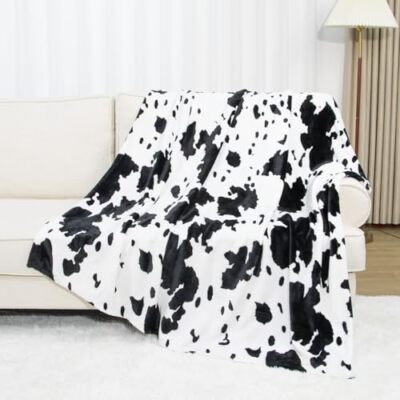 Soft Blanket Twin Size Black and White Blanket Fuzzy Cozy Bed Blankets and Th...-image