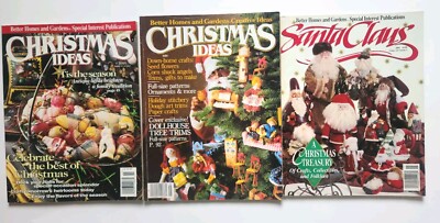 Vtg 3 BH&G Santa Claus Christmas Ideas Magazines 1980 1991 1995 Paper Dolls LOT -image