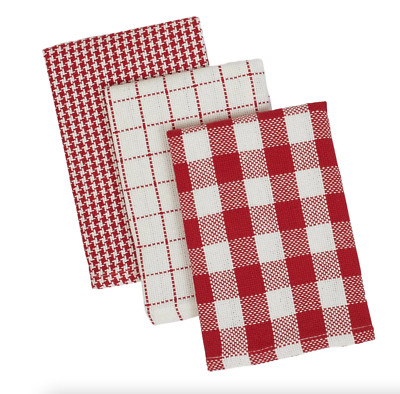 100% cotton heavy weight dishcloths set of 3 holiday checks plaid 13