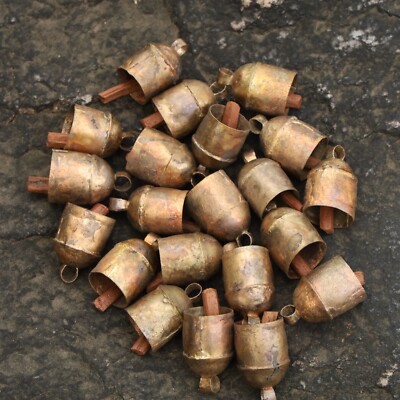 Vintage Indian Tin Bells Rustic Chime Jingle Bell Cow Bells for Decor Christmas-image