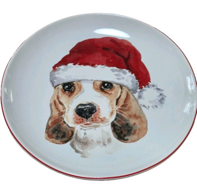 Pier 1 Imports Christmas Puppies Plate 7.75