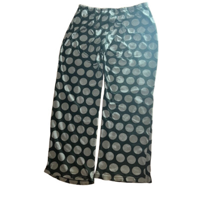 Black and gray polka dot cozy wide leg pajamas size L-image