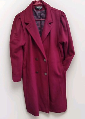 Vintage 1980's Jofeld By Forstmann red Hockanum Wool coat sz XL-image