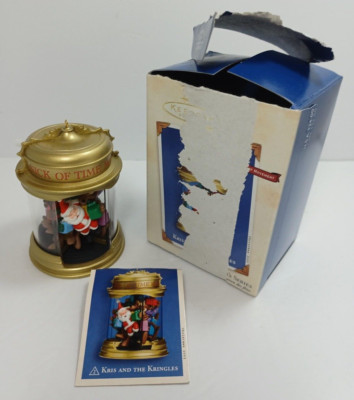 KRIS AND THE KRINGLES Hallmark Ornament Santa Reindeer Wind Up Movement 2002-image