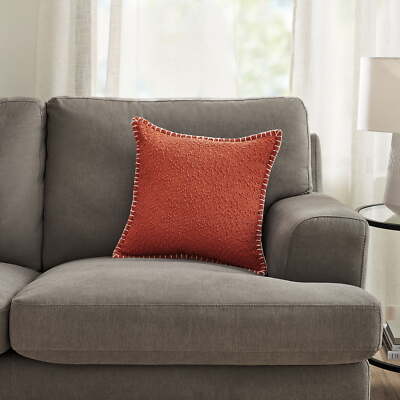 (2 pack) Mainstays Red Canyon Pillow with Whipstitch Edges 18x18-image