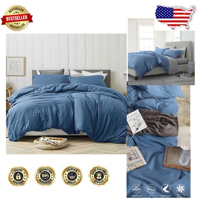 Soft Microfiber Blue Twin Mattress Comforter Set with Pillow Sham, All-Season-image