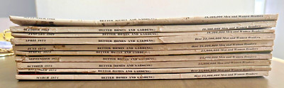 Lot of 10 Vintage Better Homes and Gardens Magazine 1968 - 1974-image