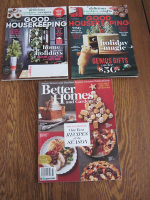 Lot of 3 Holiday Christmas Magazines Good Housekeeping & Better Homes & Gardens-image
