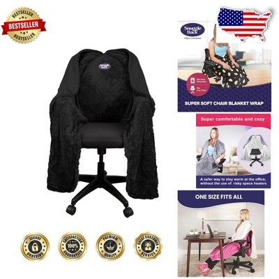 Patented Office Chair Blanket with Sherpa Lining - Cozy Comfort Attachment-image