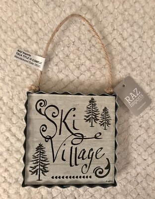 “Ski Village” Holiday Ornament by RAZ Imports / NWT Retail; $16 / 4” x 4”-image