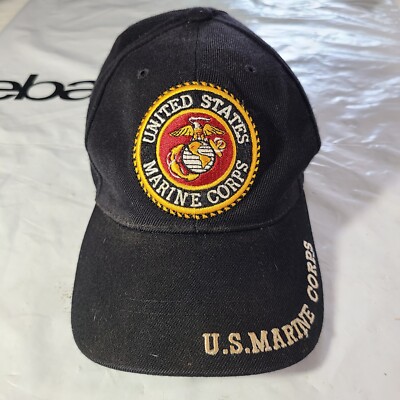 Linear Design Imports United States Marine Corps Hat Embroidered Patch On Black-image