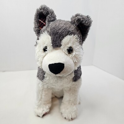 Pier 1 Imports Husky Puppy Plush Gray White Siberian Dog Stuffed Animal Toy Ash-image