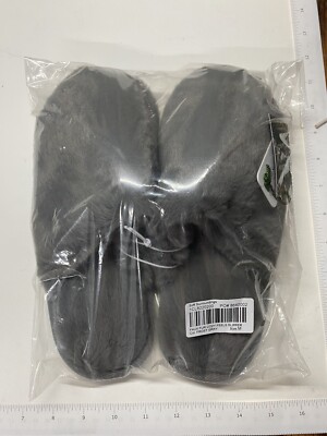 Soft Surroundings Faux Fur Cozy Feel Slippers Women Size M 7/8 Frost Gray NWT-image