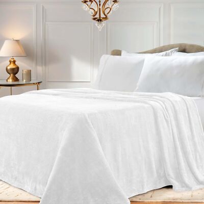 Solid Fleece Blanket, Thick, Cozy, Warm Blankets, Velvety Soft Plush Bedding ...-image