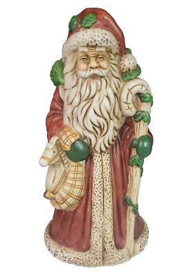 Flambro Santa Figurine Music Box Wind-Up Santa Claus is Coming to Town Vintage-image
