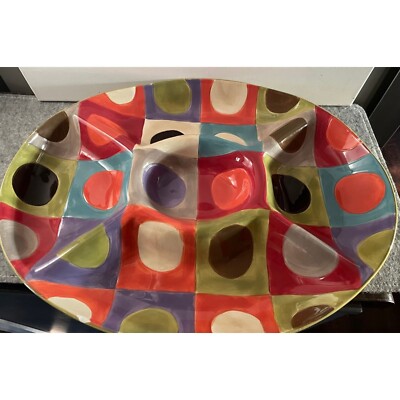 Pier 1 Retire design Urban Dots Chip and Dip Plate  #746-image