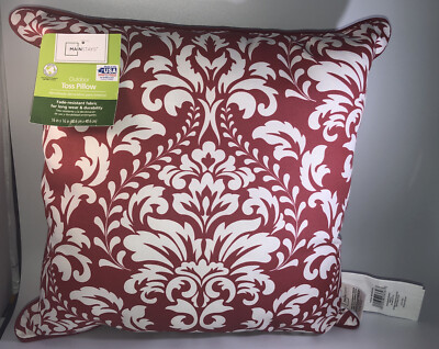 16” x 16” Red And White Outdoor/Indoor Pillow-Fade Resistant-BRAND NEW-SHIPN24HR-image