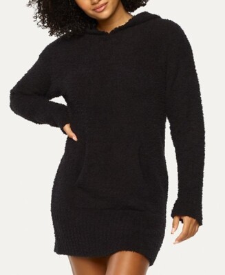 Felina Denali Cozy Knit Hooded Tunic ~ Black ~ Medium ~ NWT ~ Lounge Wear-image