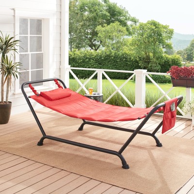 Belden Park Polyester Hammock with Stand and Pillow for Outdoor Patio 90.55