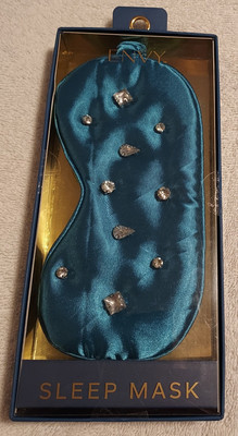 Envy Bling Teal Sleep Mask 100% Satin Charmeuse Rhinestones Dreamy Cozy Comfort-image