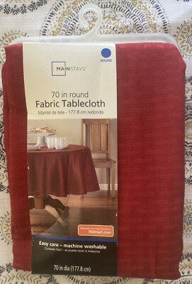 MAINSTAYS 70” ROUND Fabric TABLECLOTH-new RED SEDONA-image