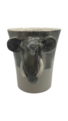 Pier 1 One Imports 3D ELEPHANT Head Handle Coffee Tea Cup Mug Large Safari Zoo-image