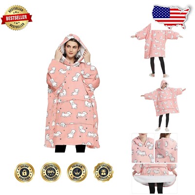 Ultimate Comfort Wearable Blanket Hoodie – unisex Sherpa Design for Relaxation-image