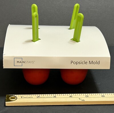 Mainstays Popsicle Mold Red Set Makes 4 Popsicles NIP-image