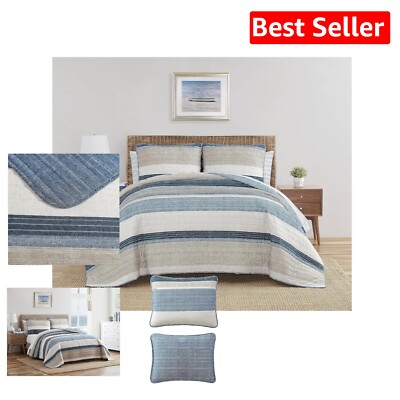 Machine Washable King Quilt Set - Cozy Cotton Bedding for Year-Round Comfort-image