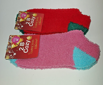 2 Pairs @ B Cozy Brand  Fuzzy Socks for Women -  Size 9-11-image