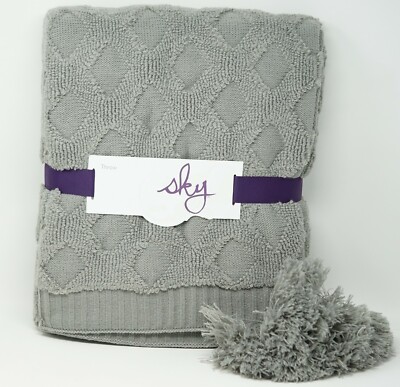 Sky Home Textured Geo Knit Tassel Acrylic 50