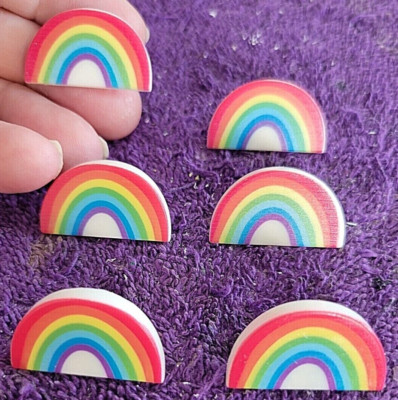 +Rainbow Pride Month Thumb Tacks Push Pins Large - 6pc Set - Over the Rainbow!-image