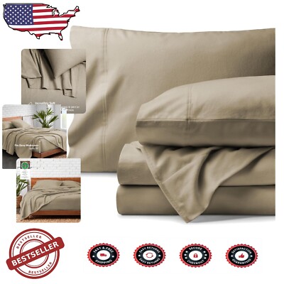 Ultimate Twin Size Organic Cotton Flannel Sheet Set - 100% Cozy Comfort-image