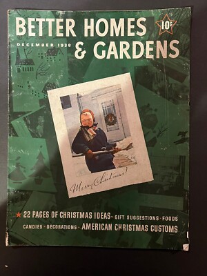 Vtg Better Homes and Gardens Magazine December 1938-American Christmas Customs-image