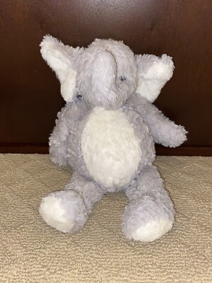 Plush Pier 1  Imports Gray Elephant White  Belly Stuffed Animal Soft Lovie EUC-image