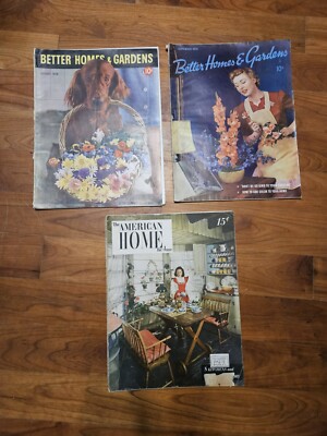Lot Of 3 Vintage Magazines. Better Homes & Gardens(2) 1939 And The American Home-image