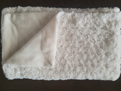 Little Beginnings cream Rosette Plush Cozy Baby Security Blanket Soft beige 30