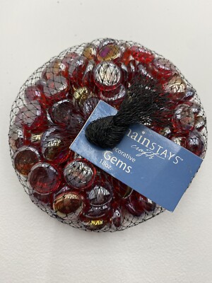 Mainstays Crafts Decorative Red Glass Beads Gems Vase Filler Crafts-image