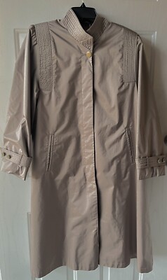 Vintage Fleet Street Champagne Taupe Rain Coat Women Sz 10 Long Sleeve Retro-image