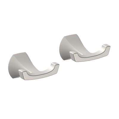 Better Homes & Gardens Simple Flare Style Wall Mount Robe Hook 2pk Satin Nickel-image