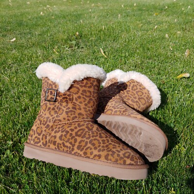 Style & Co Women's Tiny 2 Winter Shearling Booties - Leopard Suede Cozy Chic 6-image