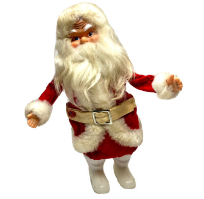 Vintage Santa Claus Wind Up Toy Animated Plays Jingle Bells Poseable Arms-image