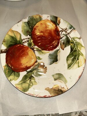 Pier 1 Imports Verona 9” Salad / Luncheon Plate Apple Replacement Botanical -NEW-image