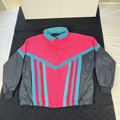 Vintage Wellspring Design Womens M Geometric Coat Phyllis Wells Bozeman Montana-image