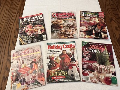 Lot of 6 Vintage Better Homes & Gardens magazines Holiday Christmas Crafts!-image
